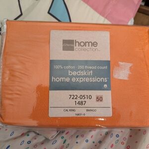JCPenney Home Expressions Orange Bedskirt